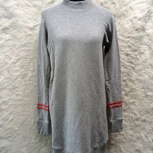 Free People Women's Gray Stripped Long Sleeves Dress Size M